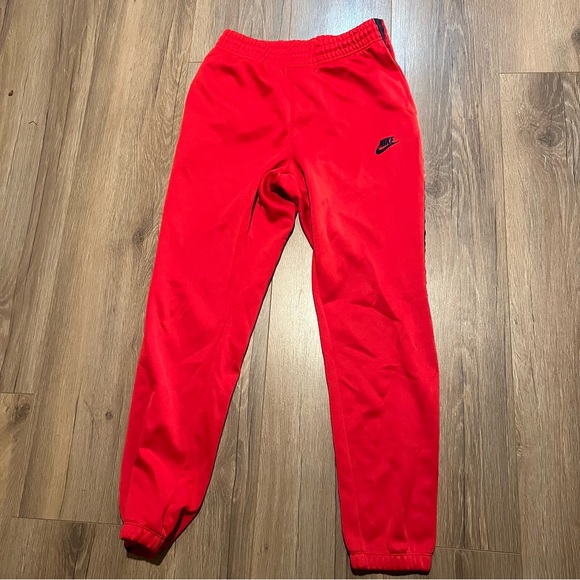 Nike Red and Black Stripe Jogger Sweatpants Men’s Medium - Picture 1 of 9